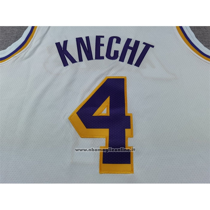 Maglia Los Angeles Lakers Dalton Knecht #4 Association 2024-25 Bianco